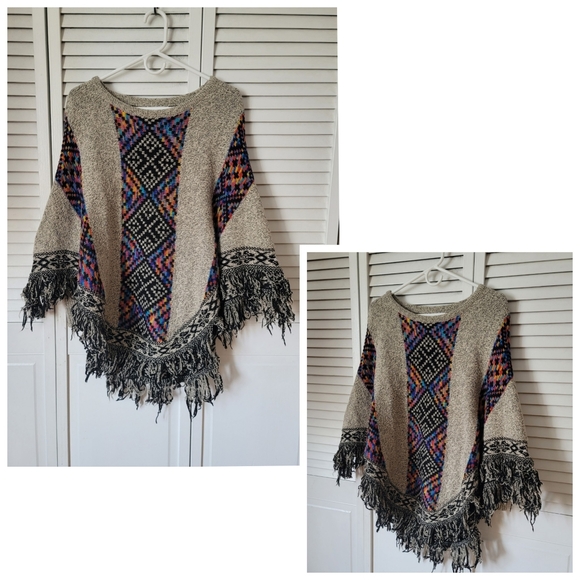 AZ Southwestern Poncho, Size OS - Picture 1 of 11